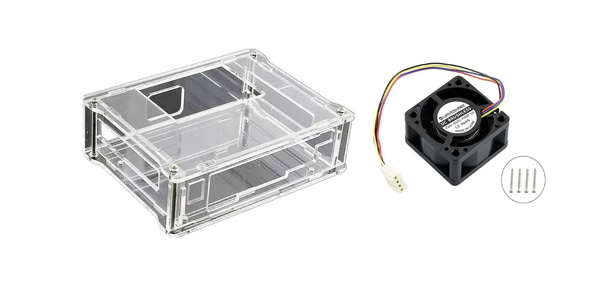 LORDWORLD LORDWORLD Jetson Nano Case (A) Acrylic Clear with PWM Fan 4PIN 5V — product photo