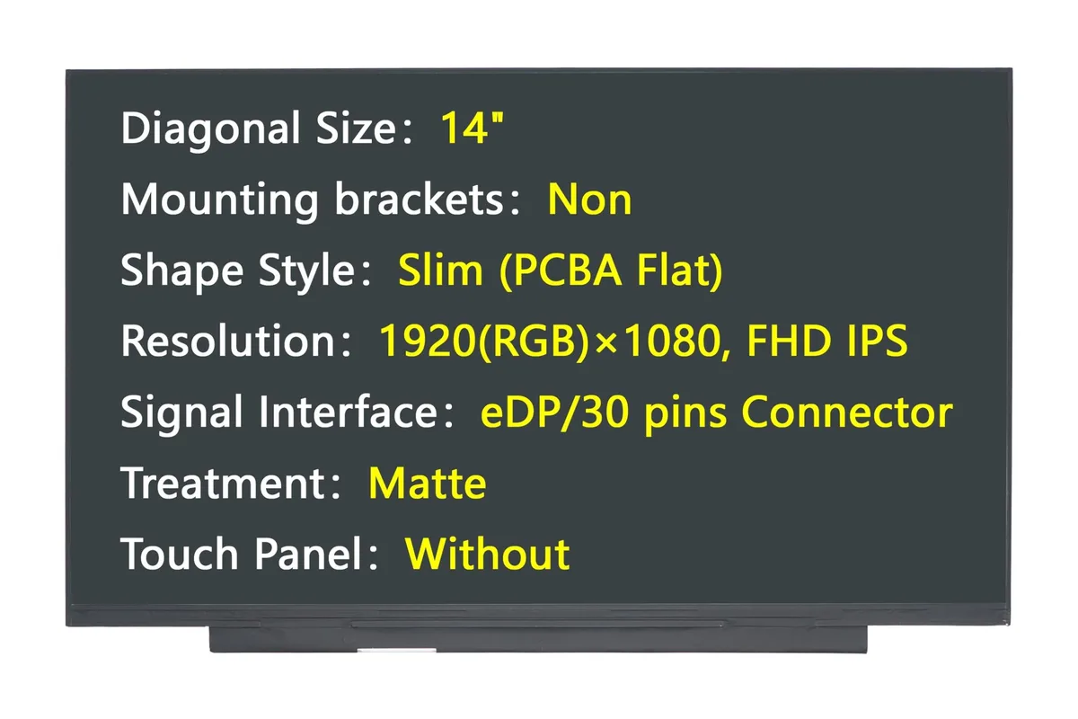 BoYata BoYata 14" FHD IPS Matte eDP 30-pin Screen Replacement 2 in 1 accessory — product photo