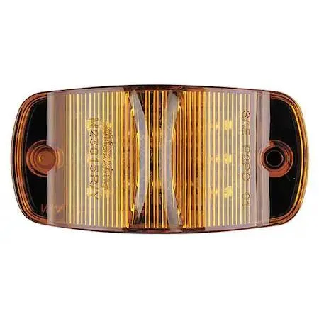 Amber LED oval clearance light with polycarbonate lens