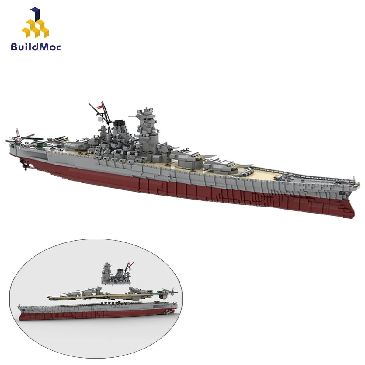 ZITIANYOUBUILD ZITIANYOUBUILD IJN Battleship Yamato 1:200 Scale 8717 Pieces Educational Building Set — product photo