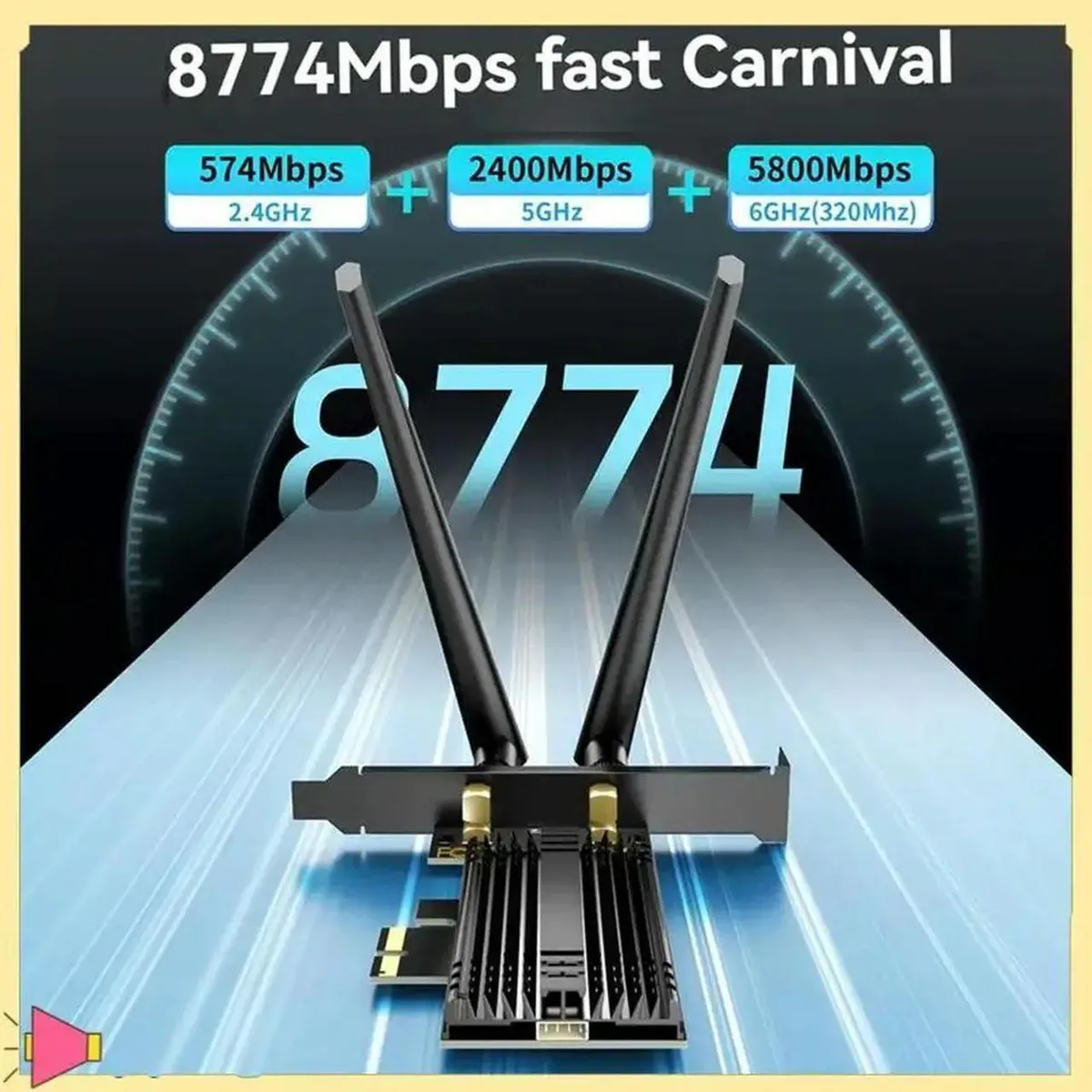 Vszerda Vszerda 7 Wi-Fi Adapter Bluetooth 5.4 8774Mbps Tri-Band 2.4G/5G/6Ghz — product photo
