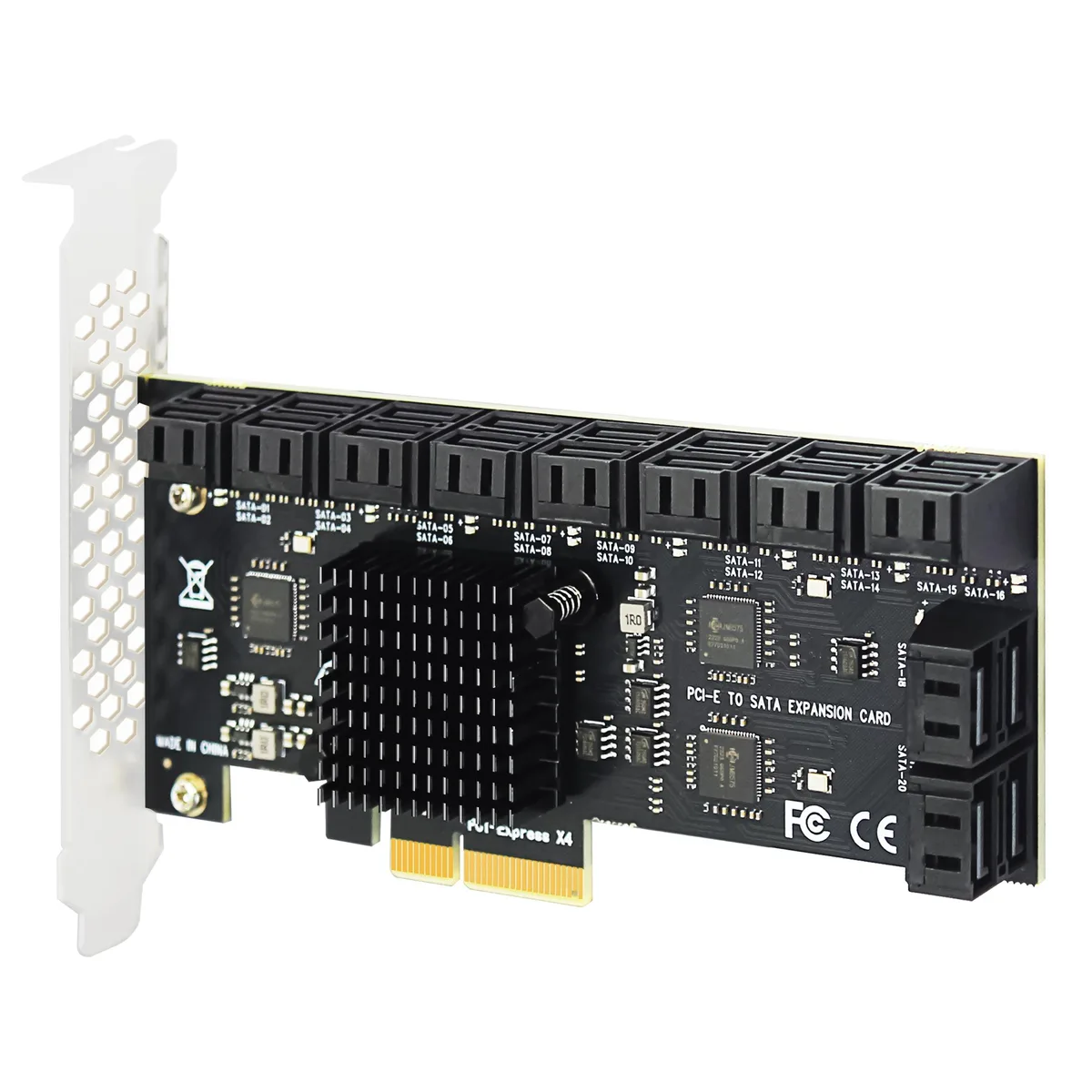 GLOTRENDS GLOTRENDS SA3824A 24-port PCIe 3.0 X8 SATA expansion card — product photo