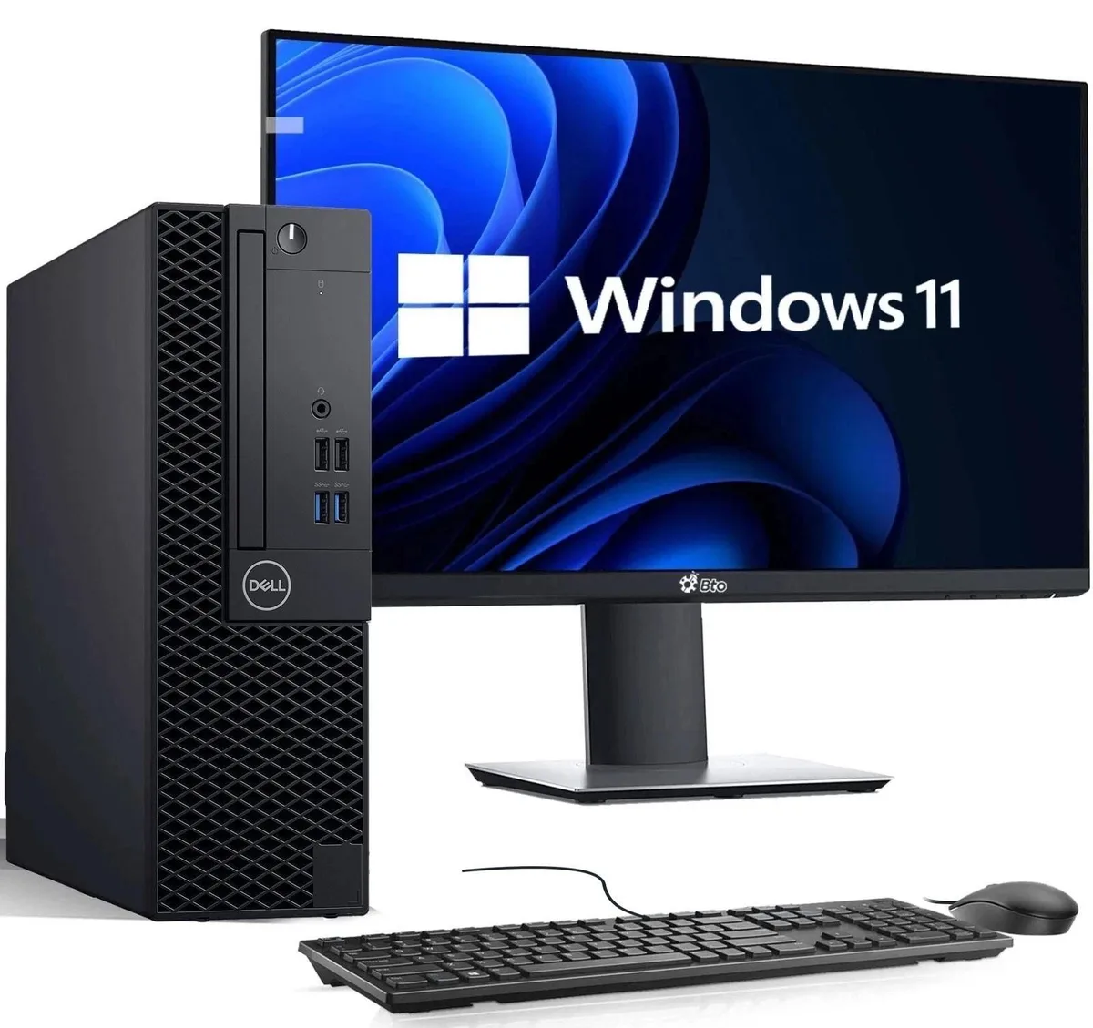 DELL DELL 3070 SFF desktop PC i5-8500 16GB 256GB 19" monitor — product photo