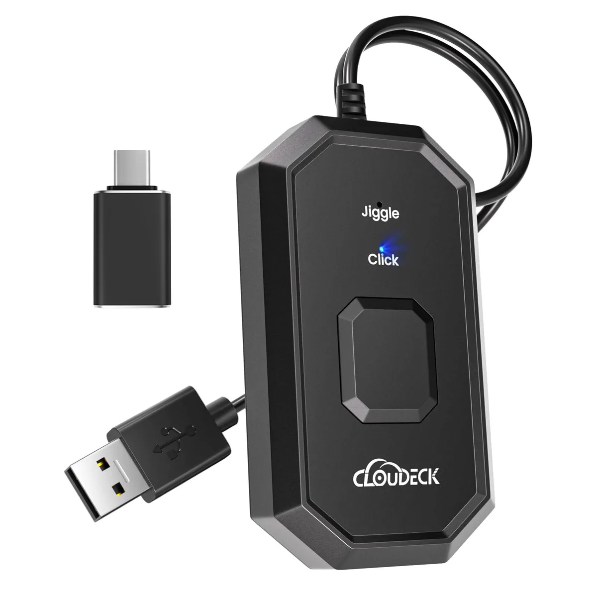 Cloudeck 2-in-1 Mouse Jiggler & Clicker USB-C Black — product photo