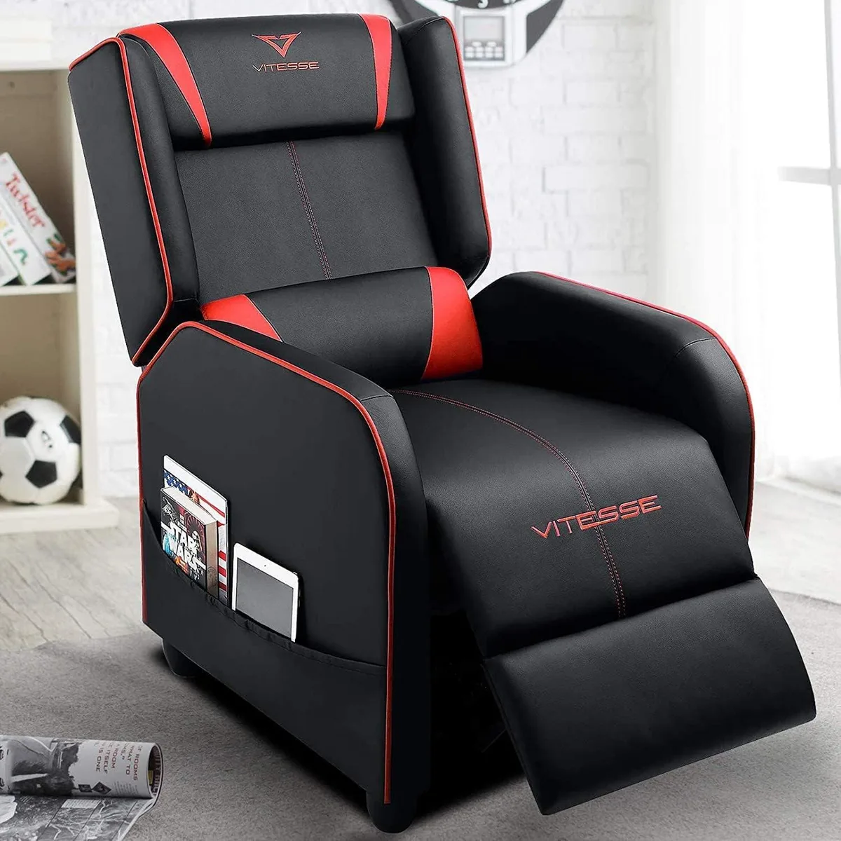 Vitesse Vitesse Gaming Recliner Chair Red 90-180° 300 lbs — product photo