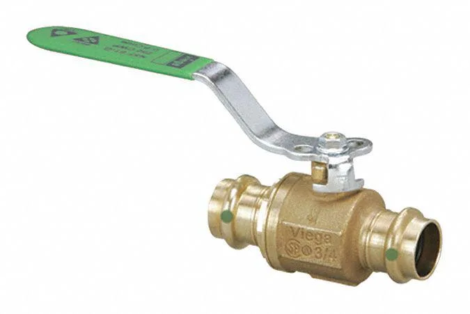 Bronze ProPress ball valve with stainless steel ball, lever handle, 1-1/2 inch connections