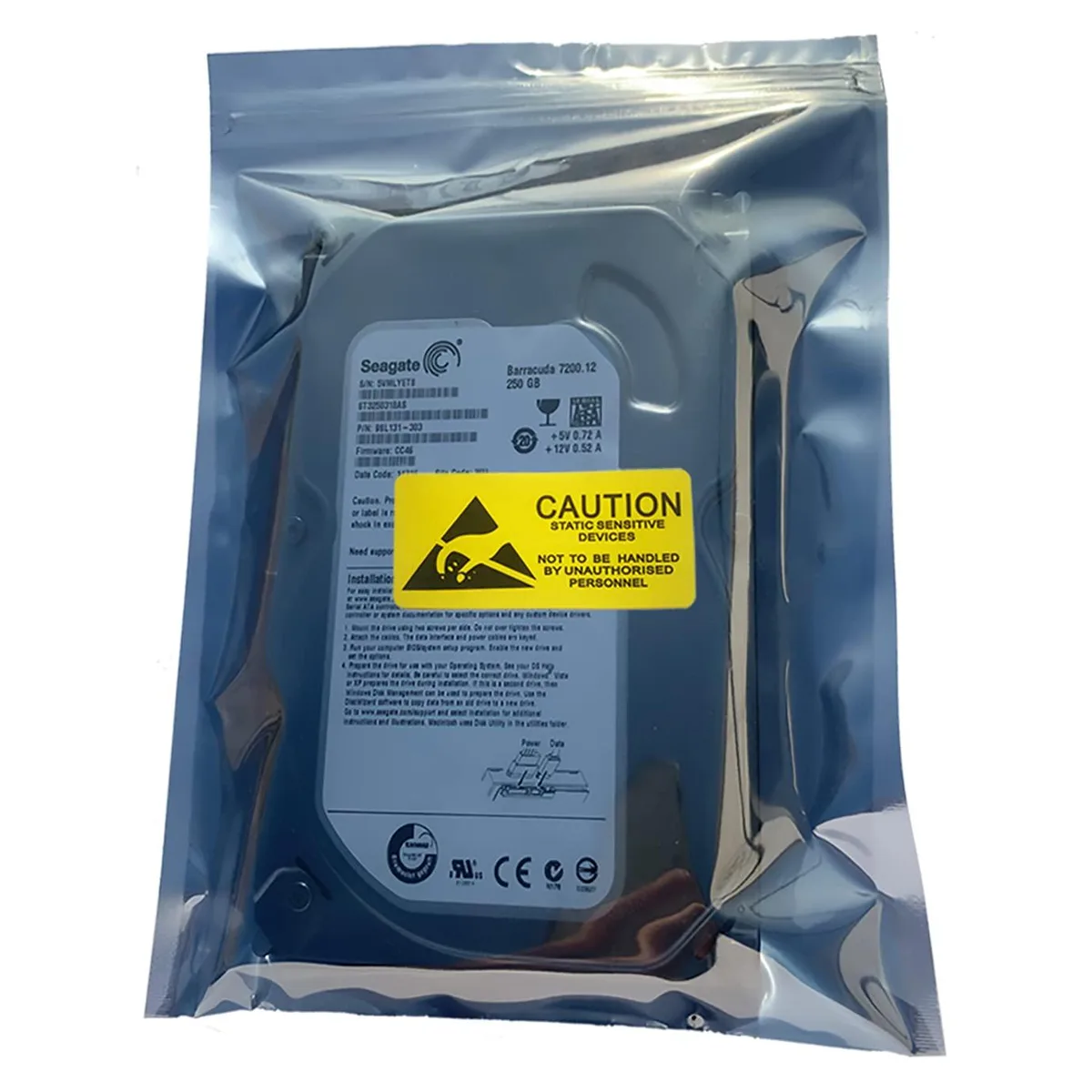 Fifty translucent resealable anti-static bags 15x20cm with matching labels