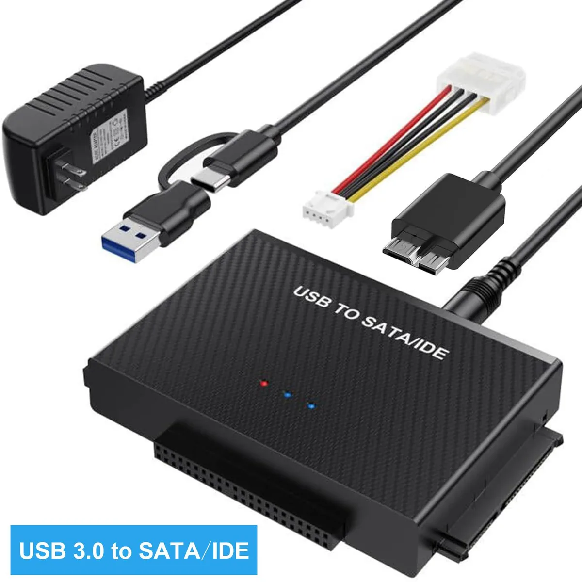 IHDAPP IHDAPP USB 3.0 to SATA IDE Adapter with USB-C Cable and Power Adapter — product photo