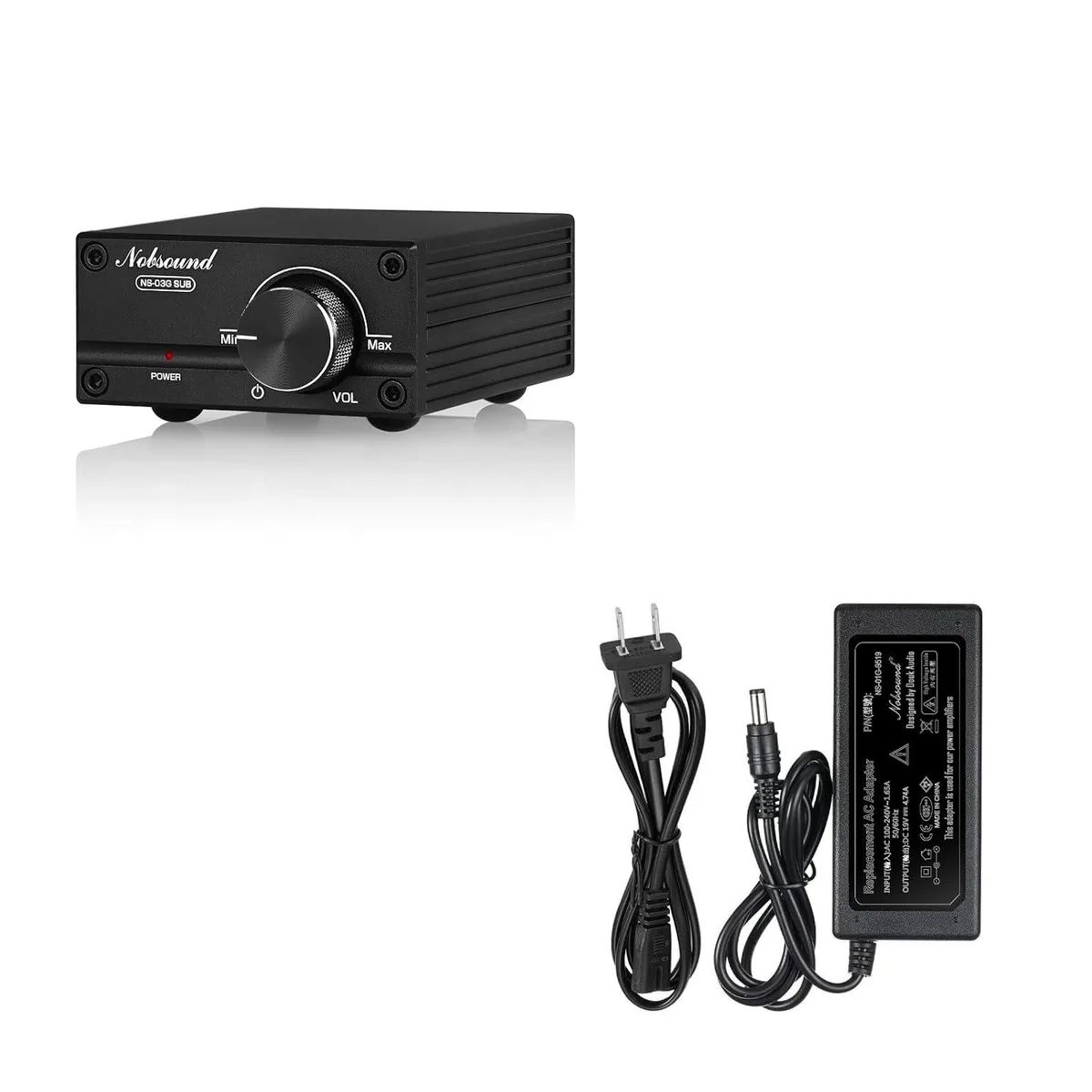 LORDWORLD LORDWORLD 100W Mini Subwoofer Amplifier with 19V 4.74A Power Supply streaming audio — product photo