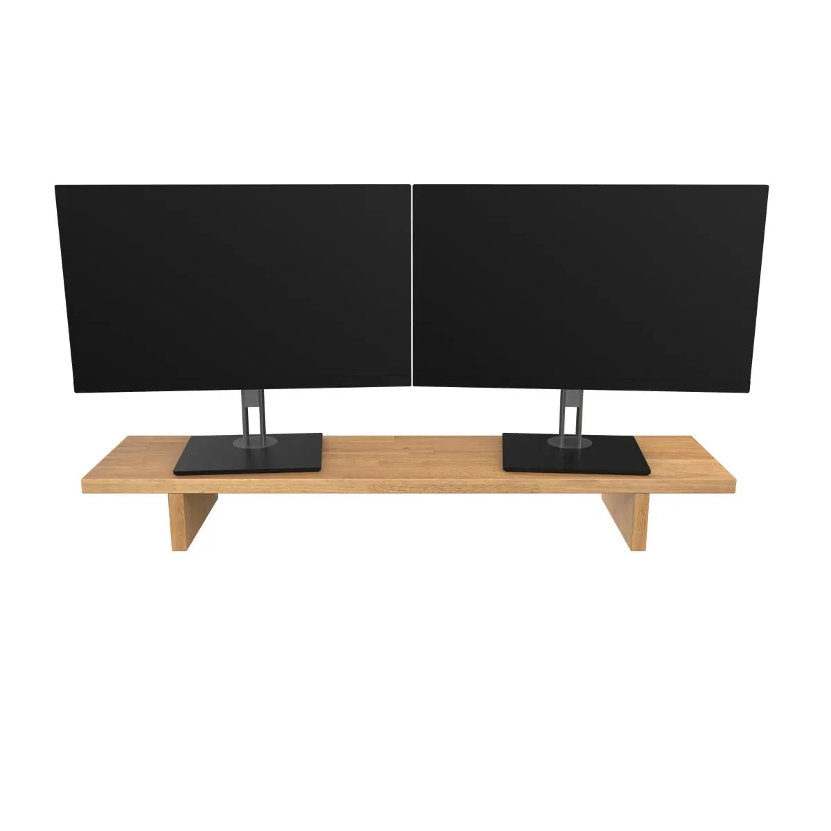 Desky Desky Minimal Monitor Stand Light Oak Rubberwood 41.3" 4.9"H 9.8"W 110.2 lbs — product photo