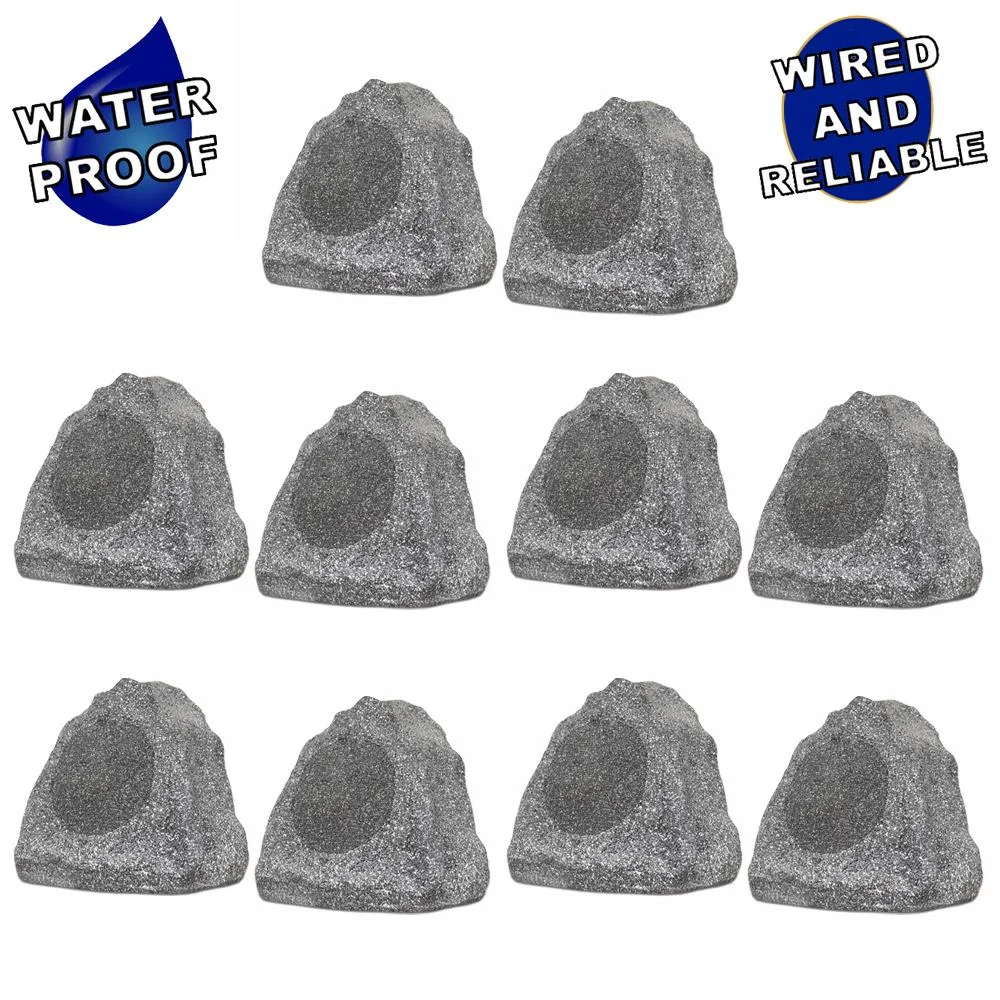 Goldwood Sound, Inc. Goldwood Sound, Inc. Theater Solutions 10R6G Outdoor Granite 6.5" Rock 10 Speaker Set — product photo
