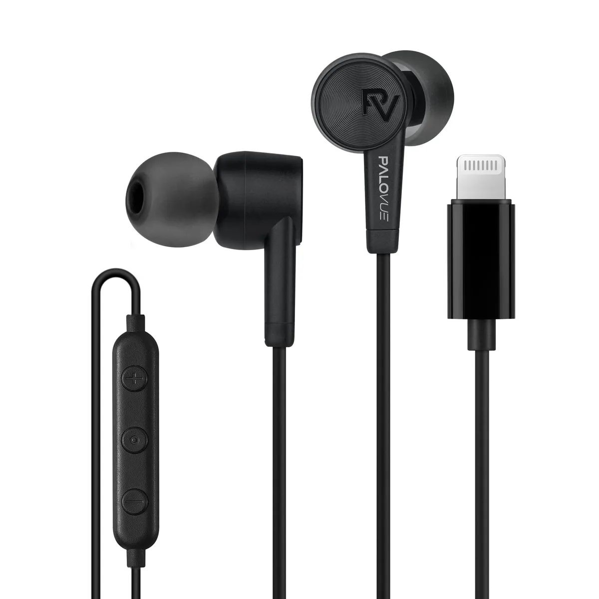 PALOVUE SweetFlow Lightning Earphones Black — product photo