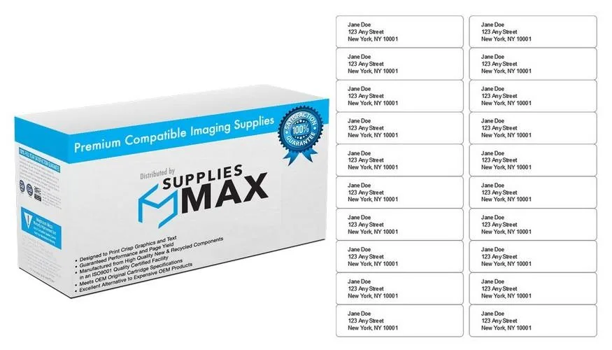 SuppliesMax SuppliesMax Compatible Labels Avery 5161 White 1x4in 2000 labels — product photo