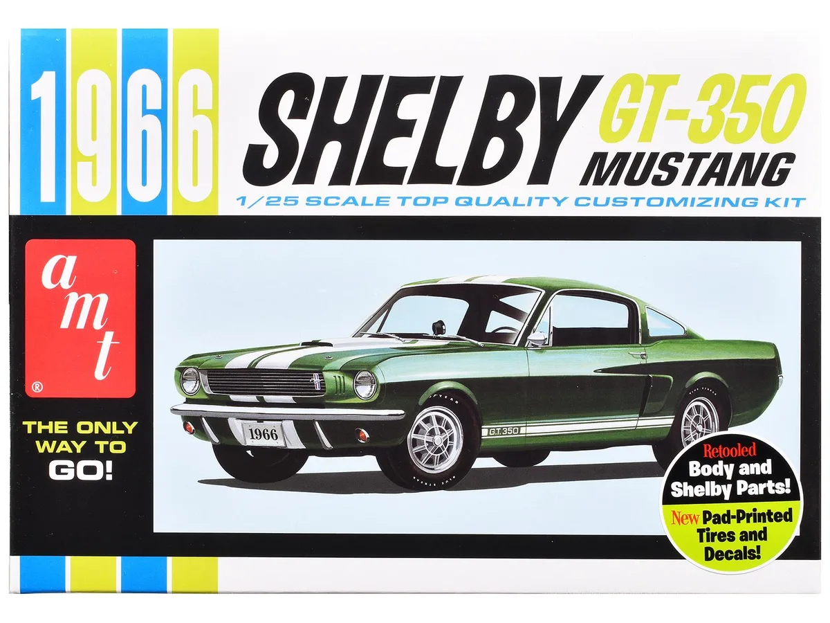 AMT AMT AMT1491 1/25 Scale 1966 Shelby Mustang GT-350 128 Parts Hobby Collectible — product photo
