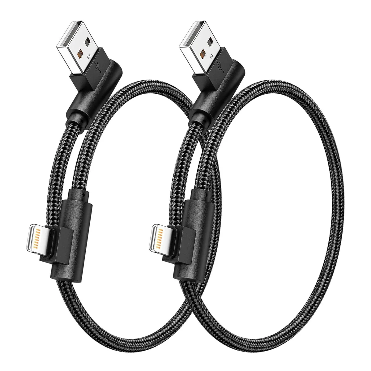 MCHOSE MCHOSE 90° Lightning Cable 1ft 2-Pack Black — product photo