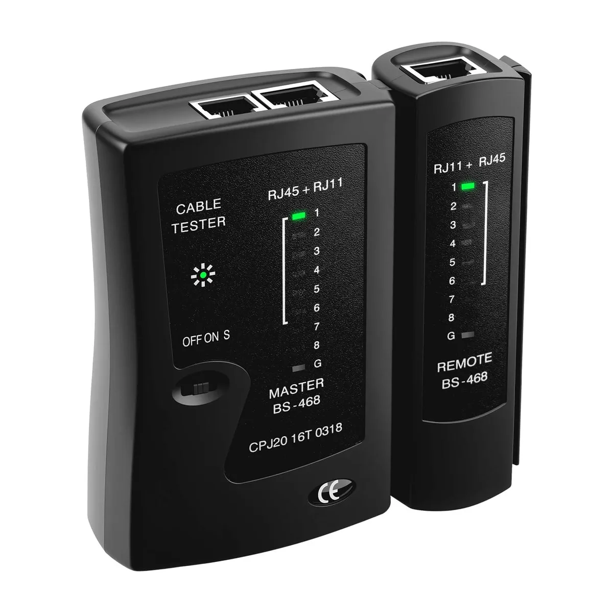  Mcbazel GL-468C Ethernet Cable Tester RJ45 RJ11 CAT5-CAT7 Black — product photo