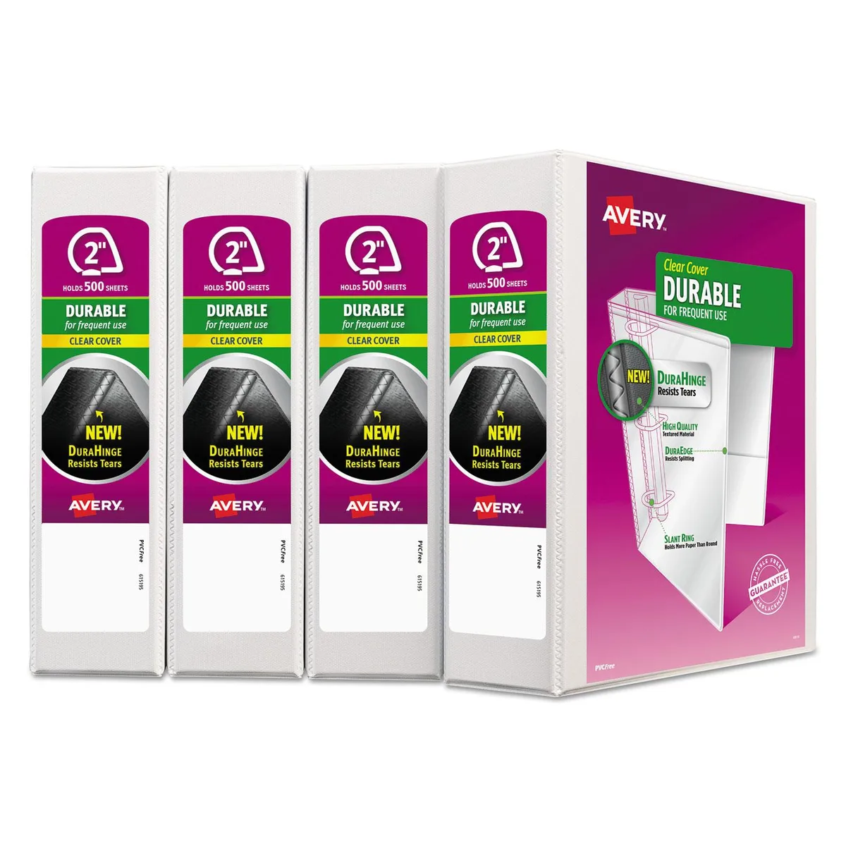 Avery Dennison Avery Dennison AVE17577 2" White Slant Ring Binder 4 Pack — product photo