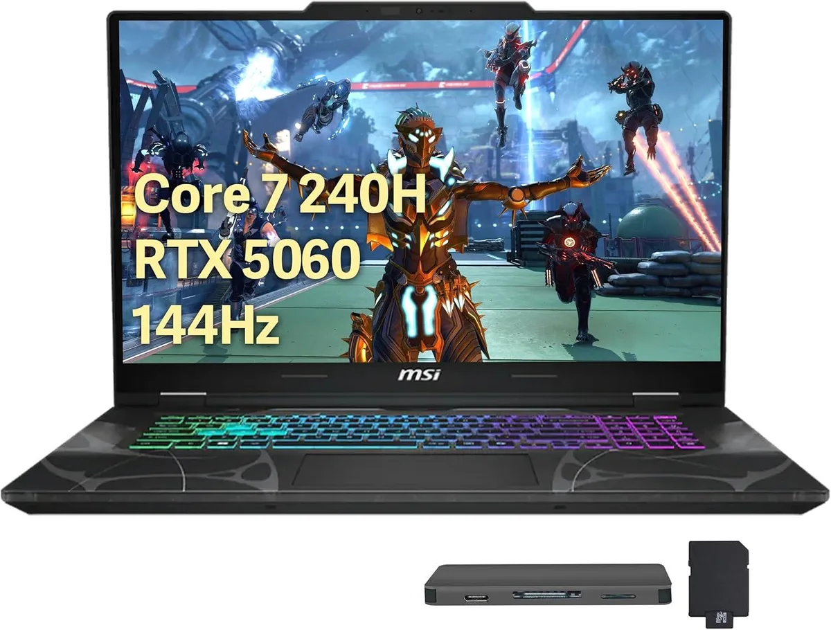 MSI MSI Cyborg 15.6" 144Hz Gaming Laptop Intel Core 7-240H 16GB 1.5TB RTX 5060 Black — product photo