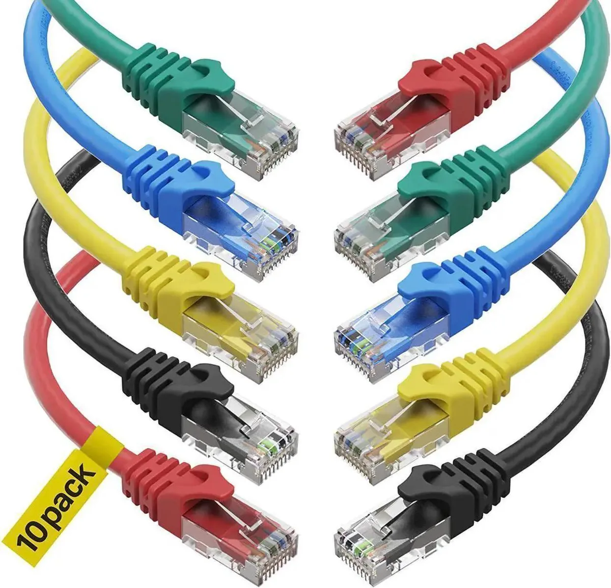 Vszerda Vszerda Cat6 network ethernet cable 6 ft 10-pack 1.8m 24 AWG 500 MHz UTP — product photo