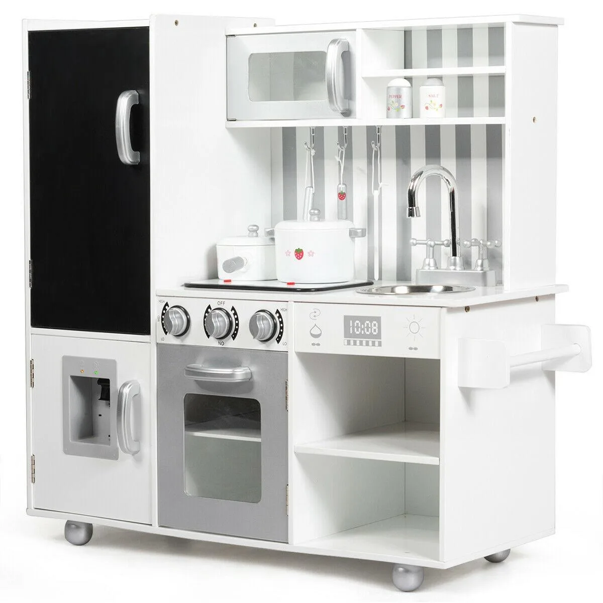 SlickBlue SlickBlue Wooden Pretend Play Kitchen Set White — product photo