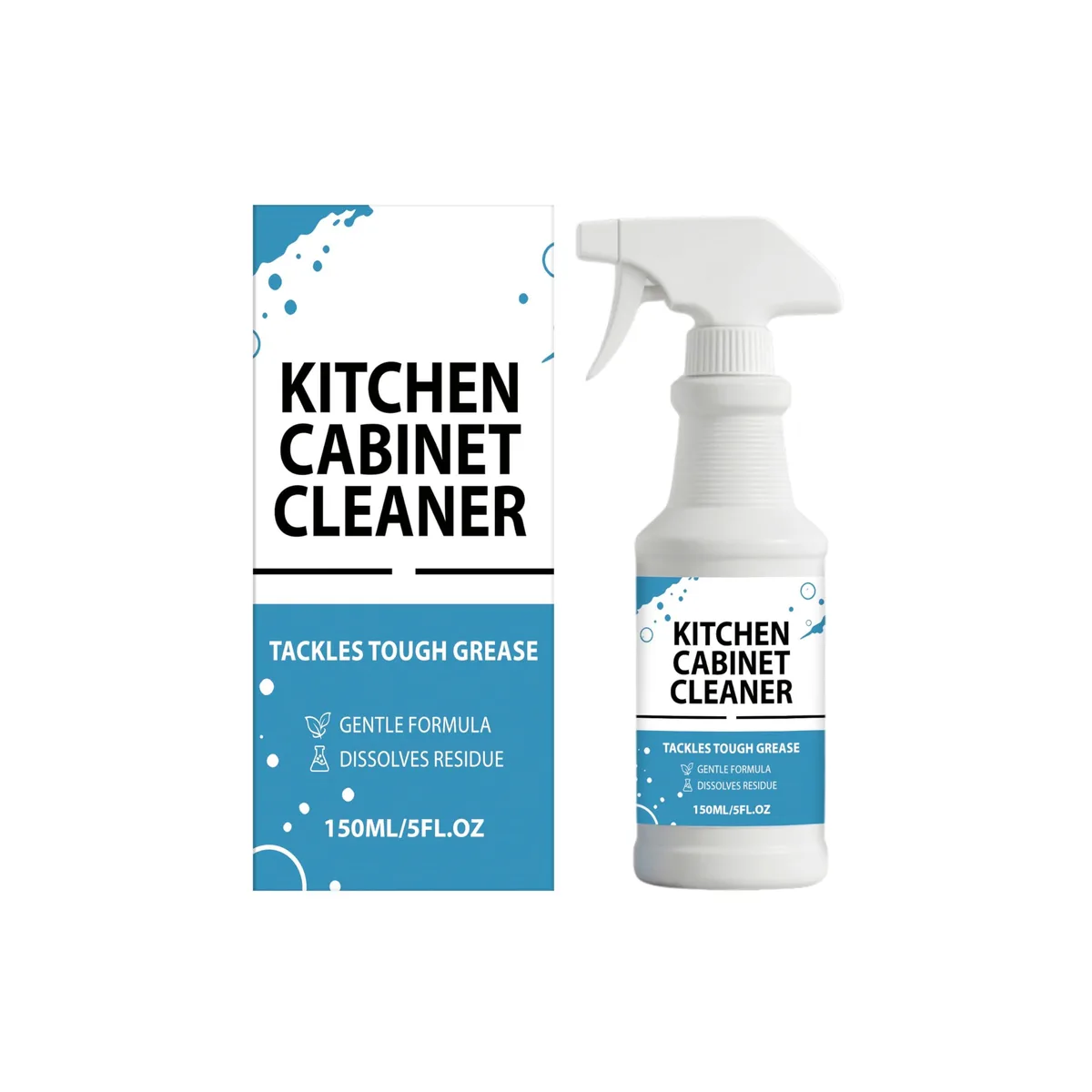 White 150 ml spray bottle with foam nozzle and label