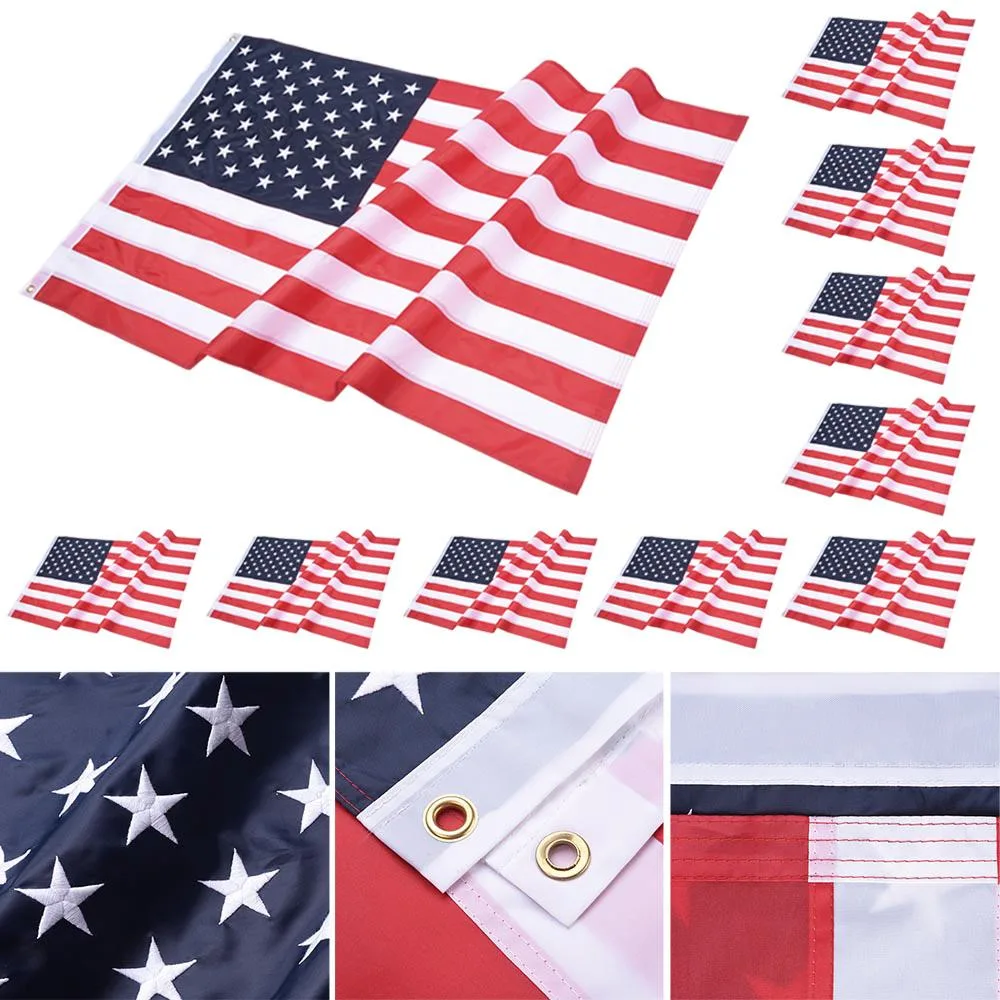 Yescom USA, Inc. Yescom USA, Inc. 10 Pcs 3x5 FT American Flag 210D Oxford Sewn Stripes Grommets — product photo