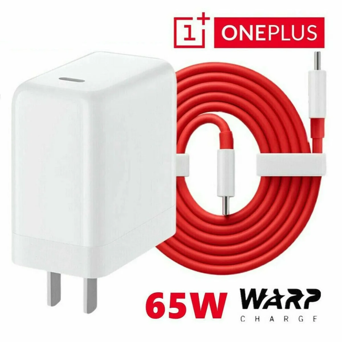 RAYBESTOS UNBRANDED RAYBESTOS UNBRANDED 65W OnePlus Warp Charger USB-C Cable 3ft White — product photo