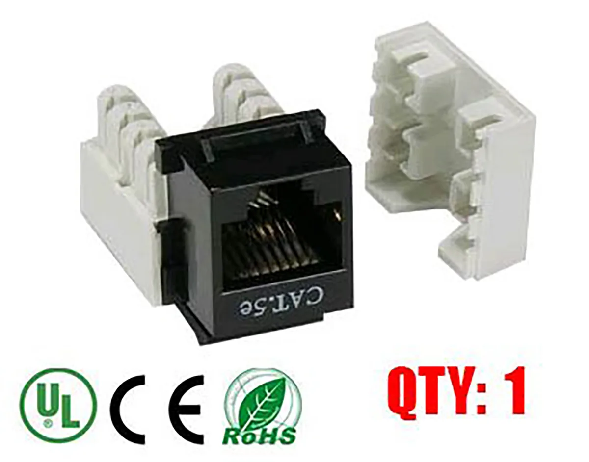 iMBAPrice iMBAPrice Black Cat5e RJ45 Punch Down Keystone Jack — product photo