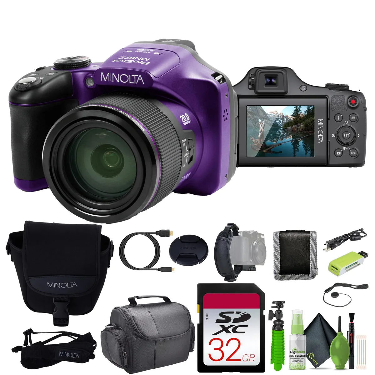 Minolta Minolta MN67Z Pro Shot 20 MP 67x Zoom Camera Kit Purple — product photo