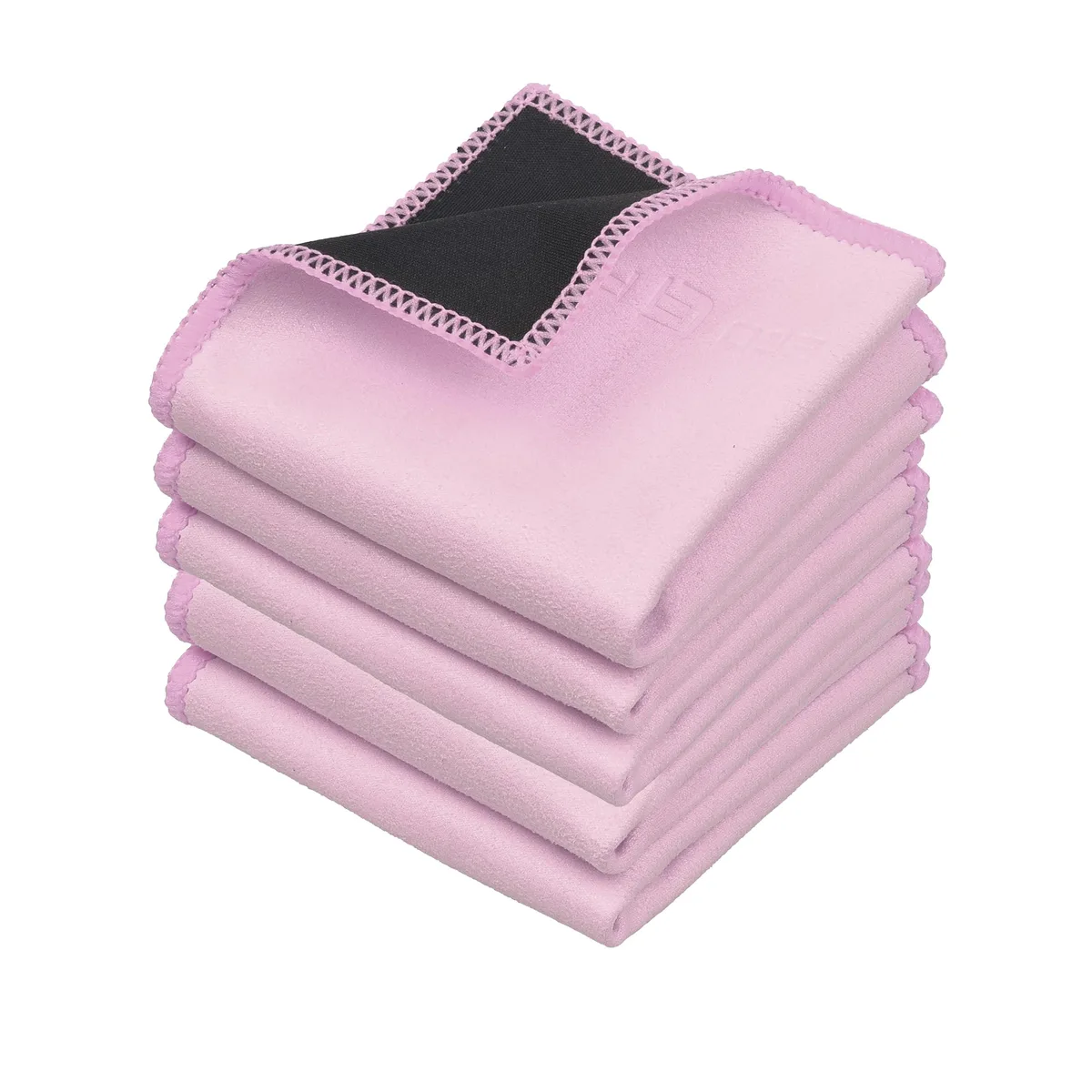  Eco-Fused Microfiber Suede Glass Care 5 Pack 6.6 x 6.2 inch Pink — product photo