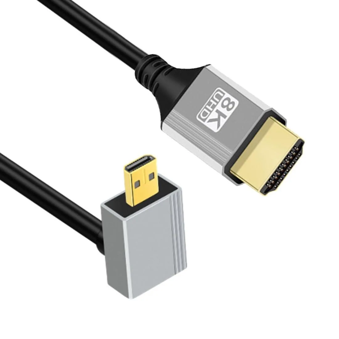 LORDWORLD LORDWORLD HDMI 2.1 Male to Micro Male 90° Down Angled 48Gbps 8K@60Hz 4K@120Hz 0.5m Cable — product photo