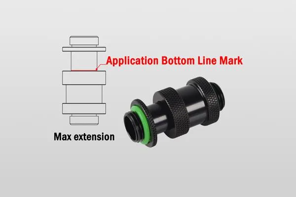 Bitspower Bitspower BP-MBDG14AALPI G1/4" Adjustable Link 22-31mm Matte Black diy cooling — product photo