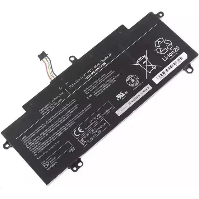 Black rectangular lithium-ion laptop battery with four cells, 60Wh capacity, 14.4V