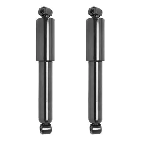 Pair of rear shock absorbers in silver metal finish