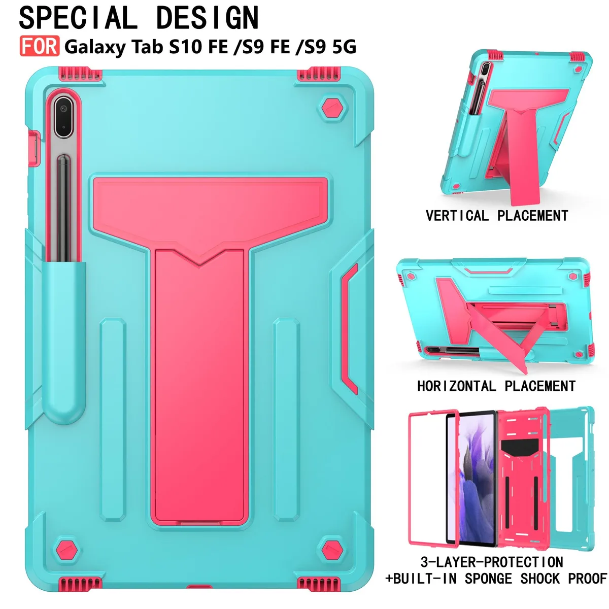 anicestore anicestore SM-X520/X526B/X528U laptop case 10.9 inch teal pink — product photo