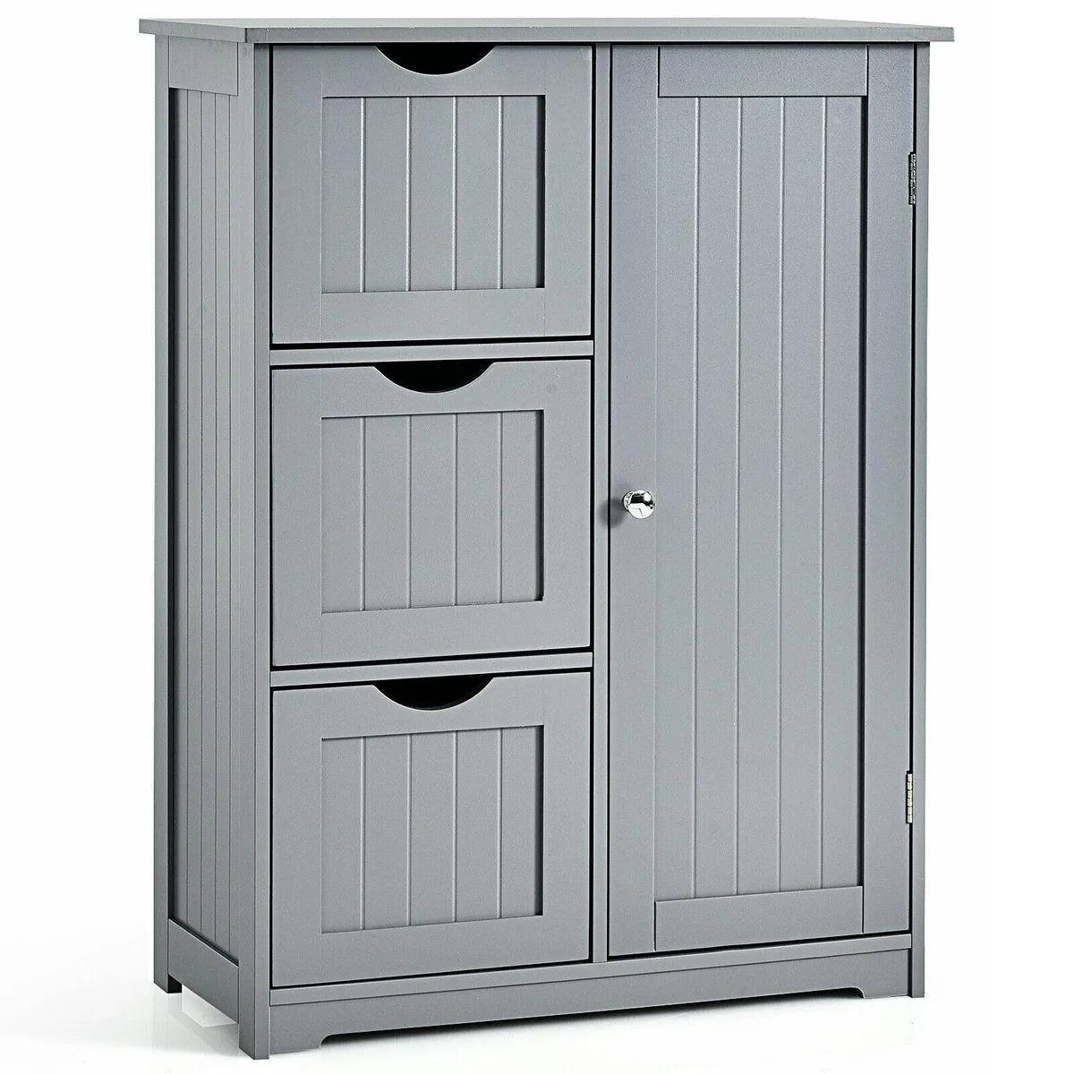 SlickBlue SlickBlue Bath Storage 24" x 12" x 32" Gray 3 Drawers 1 Cupboard — product photo