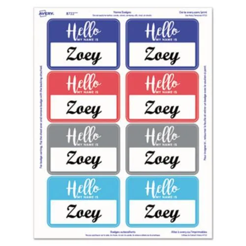 Avery Avery 08722 Flexible Adhesive Name Badge Labels 120/PK — product photo