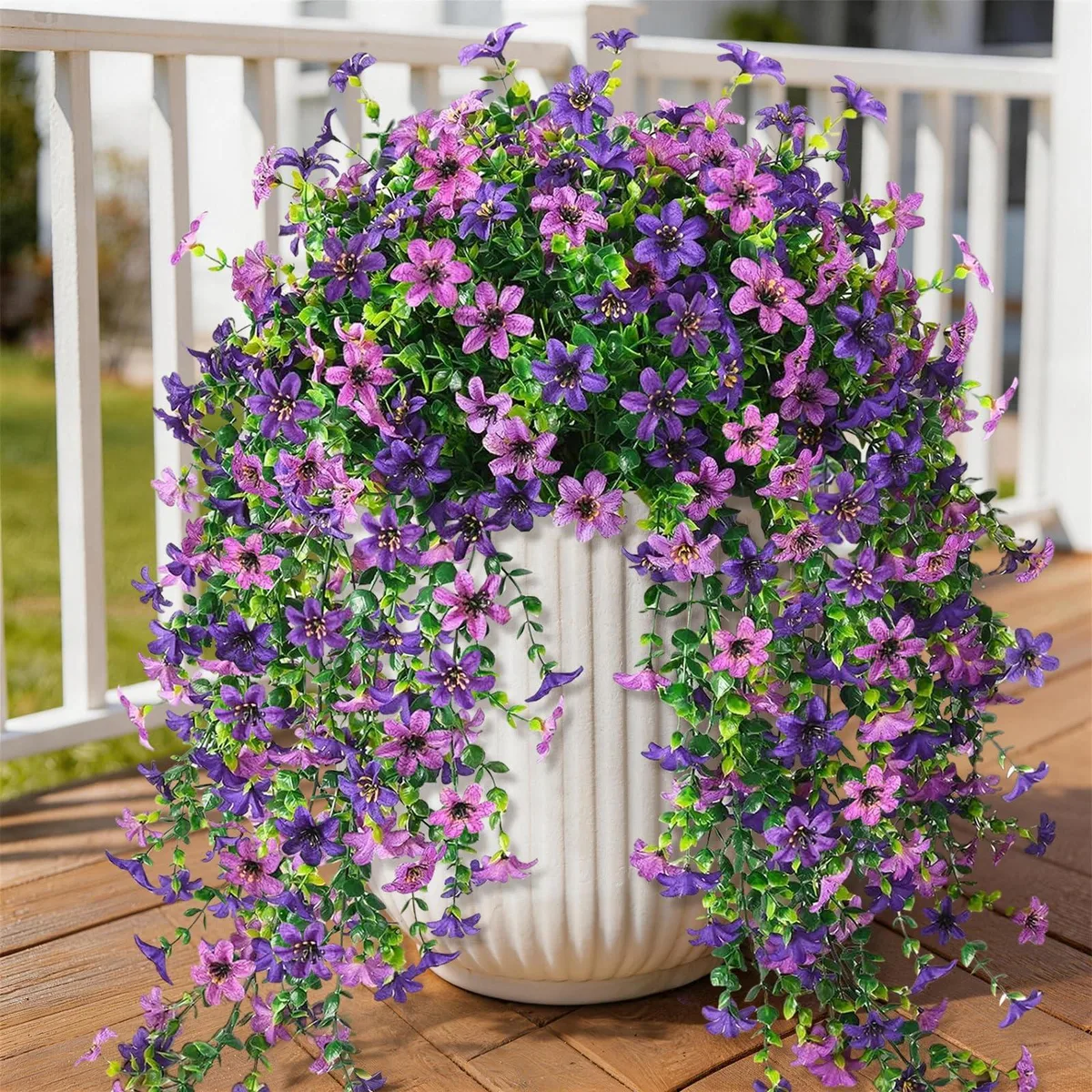 INQCMY Artificial Daisy Floral Arrangement 2 PCS Purple 33.401 cm — product photo