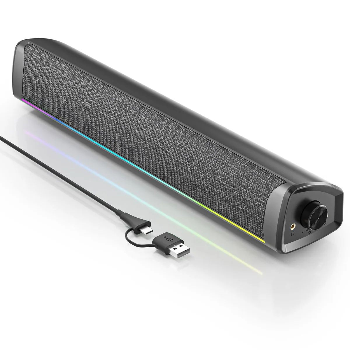 HEGMUXCO ST520-B 4-Driver Soundbar 10W Bluetooth 5.4 USB/USB-C RGB Black — product photo