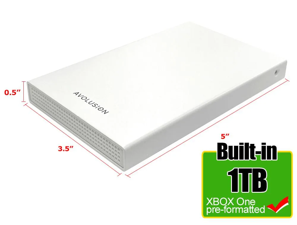 Avolusion Avolusion HD250U3-WH 1TB USB 3.0 Portable Hard Drive White — product photo
