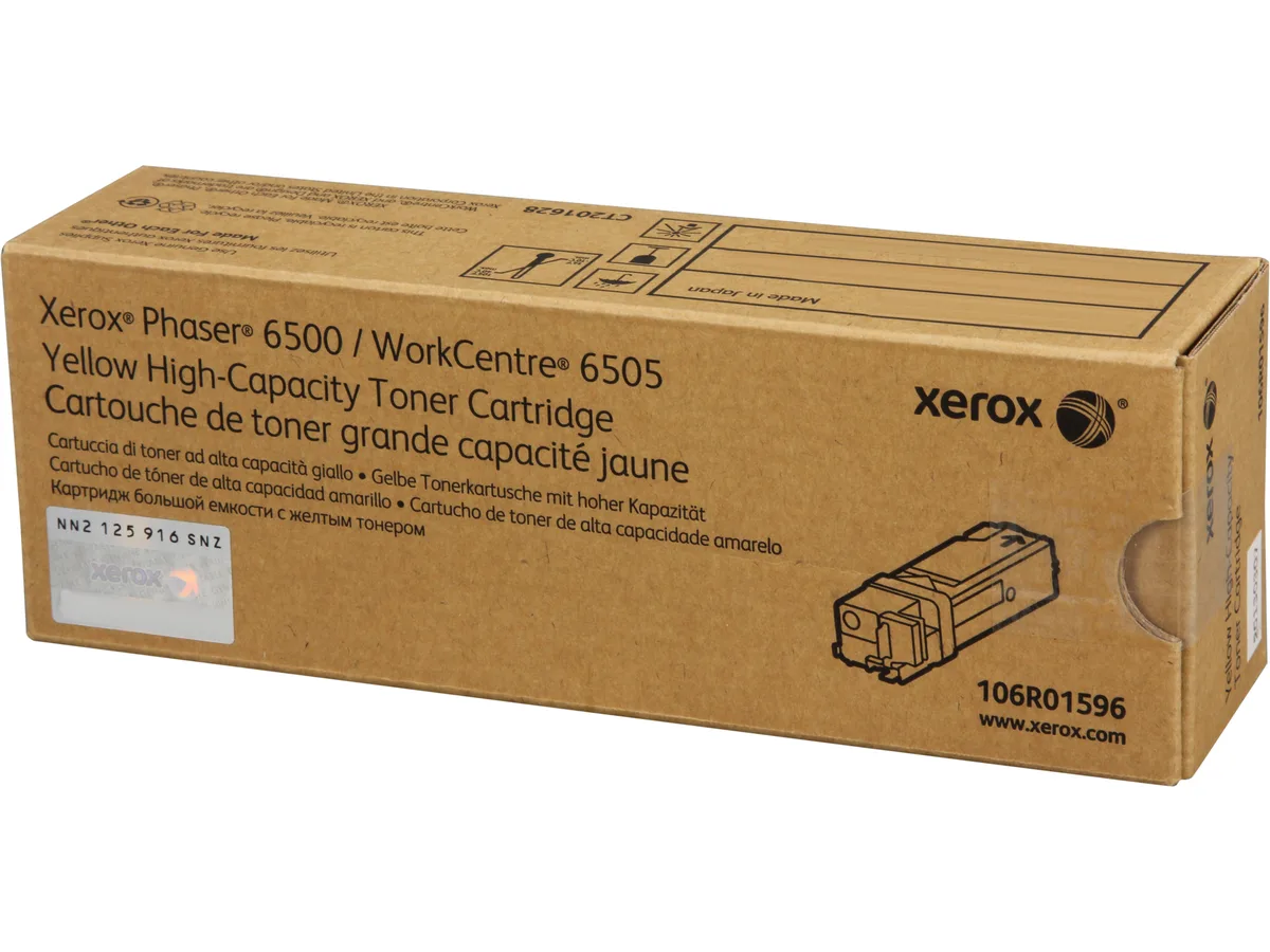 XEROX XEROX 106R01596 Yellow High Yield Toner Cartridge 2500 Pages — product photo