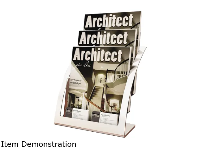 deflect-o deflect-o 693745 Three-Tier Literature Holder, Silver — product photo