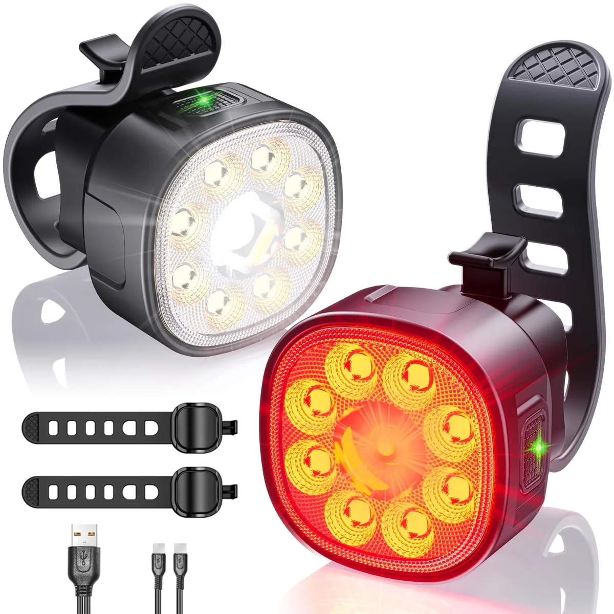 Victagen VTG9 9LED bike light set 1100mAh/350mAh IP65 — product photo
