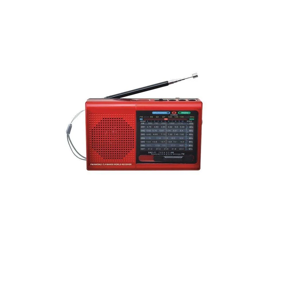 SUPERSONIC SUPERSONIC 9 Band Radio Bluetooth USB SD Red — product photo