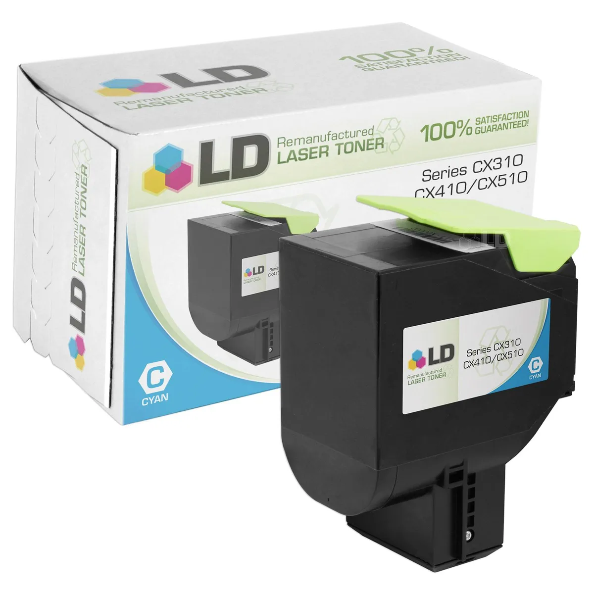 LD Products LD Products 801SC Cyan Toner Cartridge for Lexmark CX310 CX410 CX510 — product photo