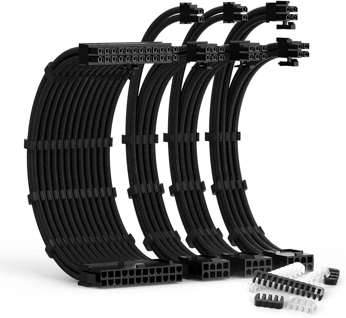BFKK BFKK PSU Cable Extension Kit 30cm Black 24Pin 8Pin 2x8Pin 16AWG — product photo