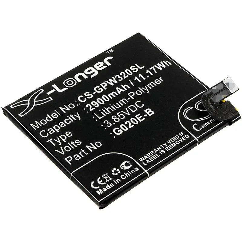 Rectangular replacement battery with flat black finish and gold contacts