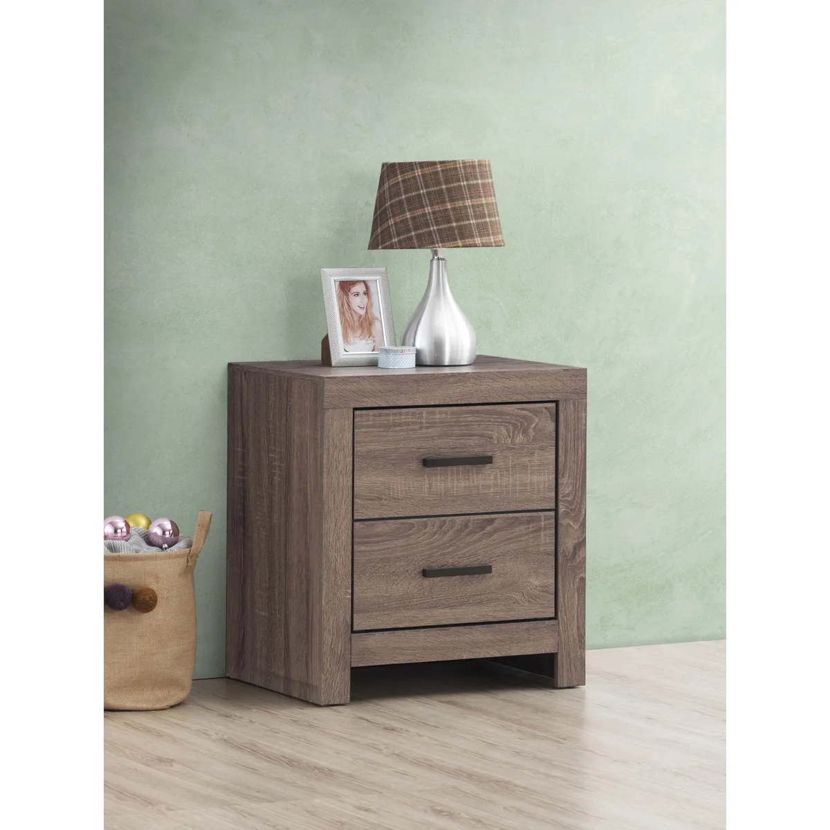 tuphen tuphen Brantford Barrel Oak 2-Drawer Nightstand — product photo