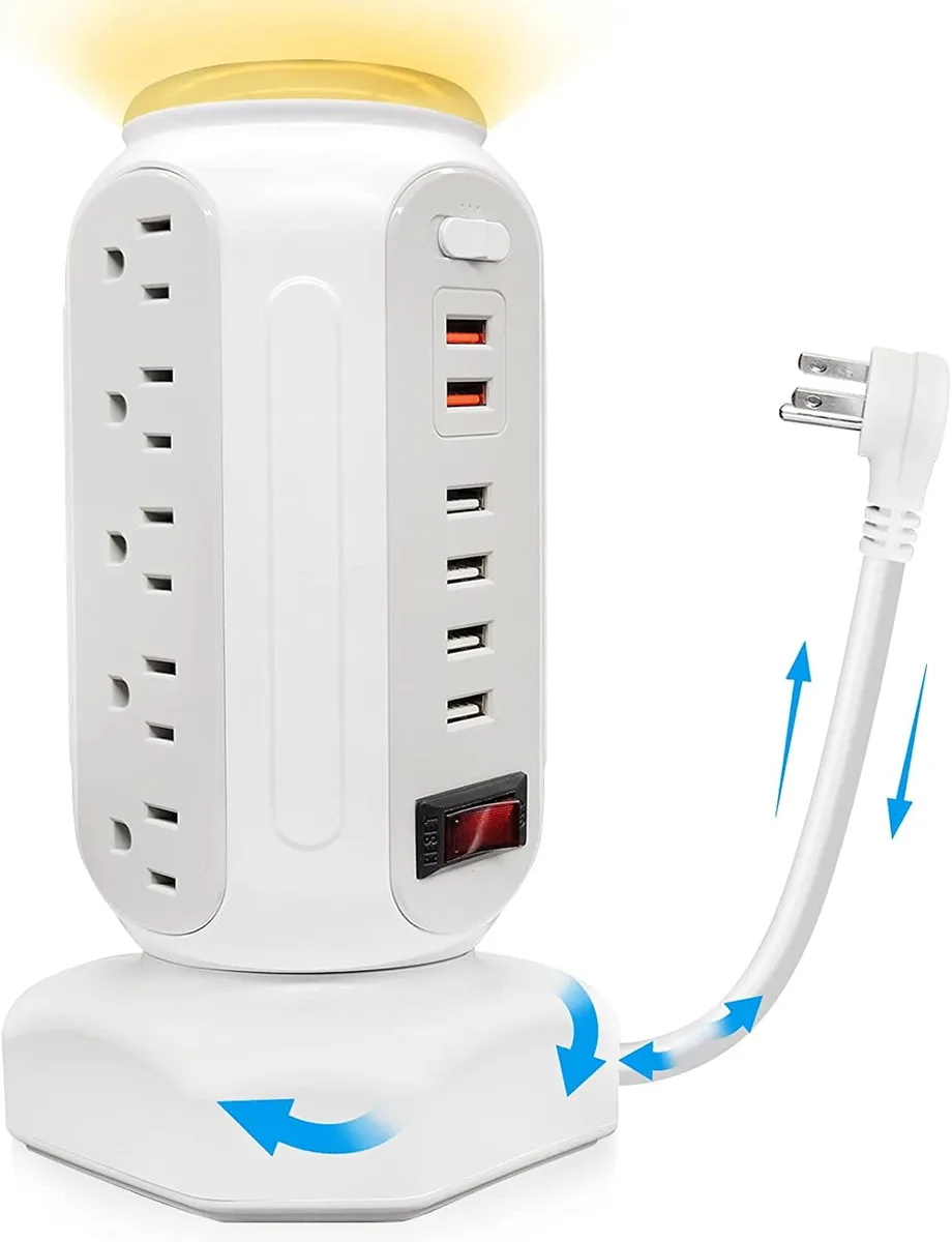 Thinkstar Thinkstar Power Strip Tower 15 AC 6 USB 2m White — product photo