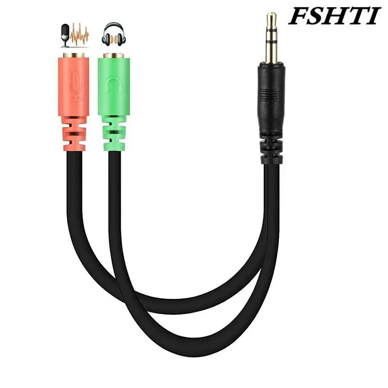 Hetai Tech Hetai Tech 3.5 mm Y-Splitter 2 Female to 1 Male Red Green 135 mm — product photo